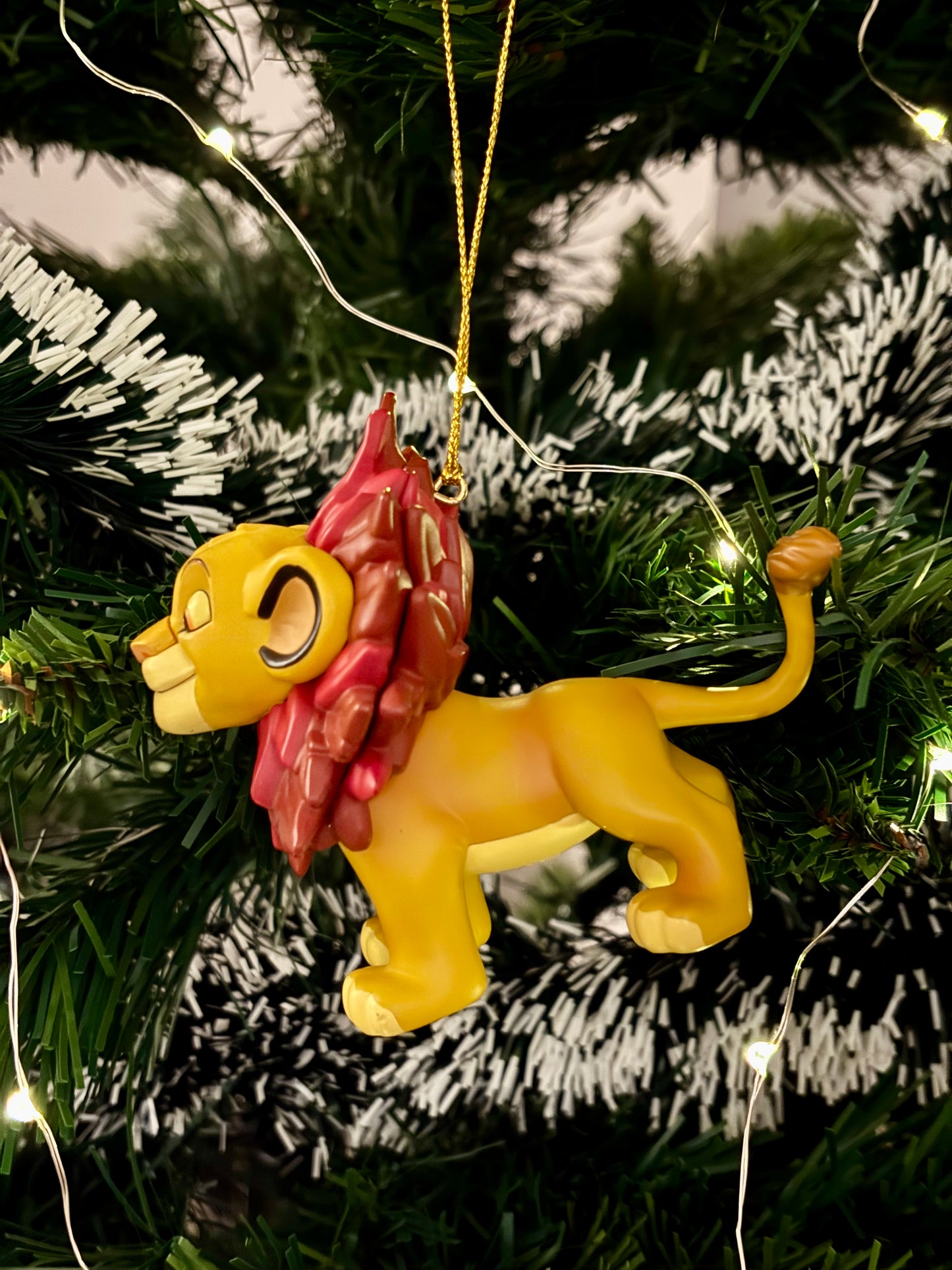 Simba with Red Leaf Mane Christmas Decoration