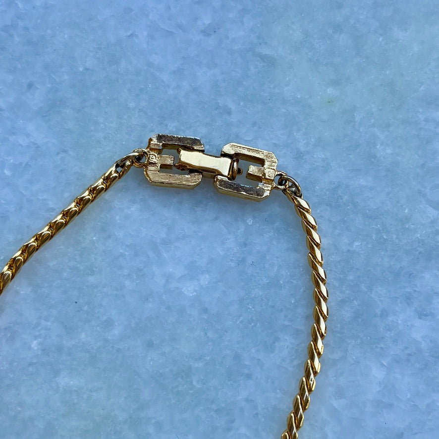 Vintage Tiger Necklace with Givenchy Logo Clasp