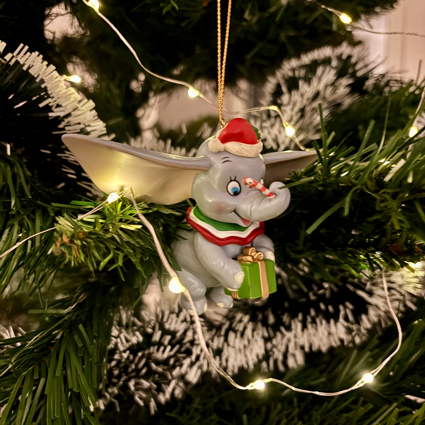 Dumbo with Candy Cane and Present Christmas Decoration