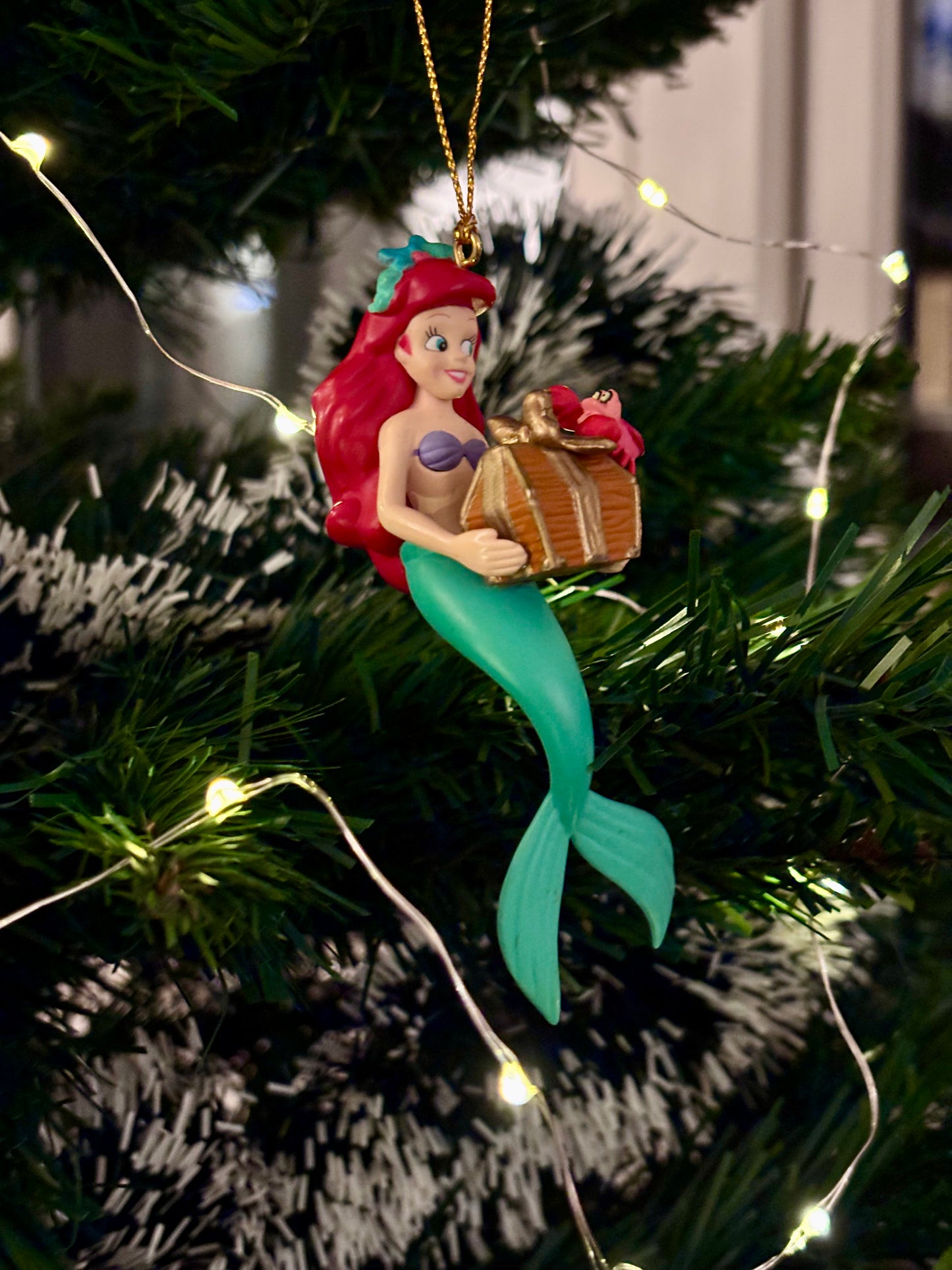 The Little Mermaid Ariel with Treasure Chest Christmas Decoration