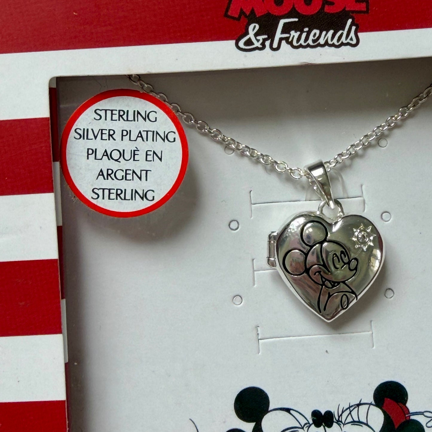 Mickey Mouse & Friends Silver Plated Heart Locket Necklace