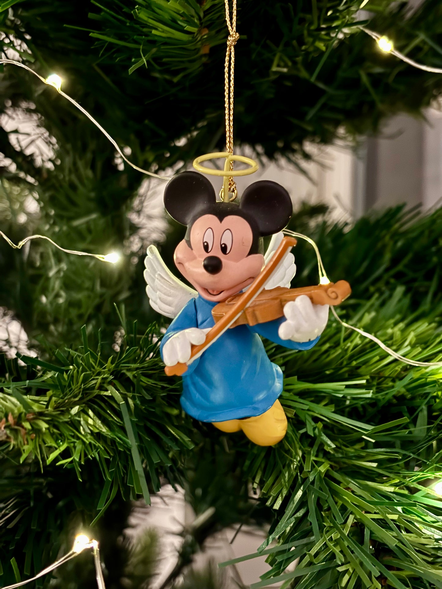 Angel Mickey Mouse Playing Violin Christmas Decoration