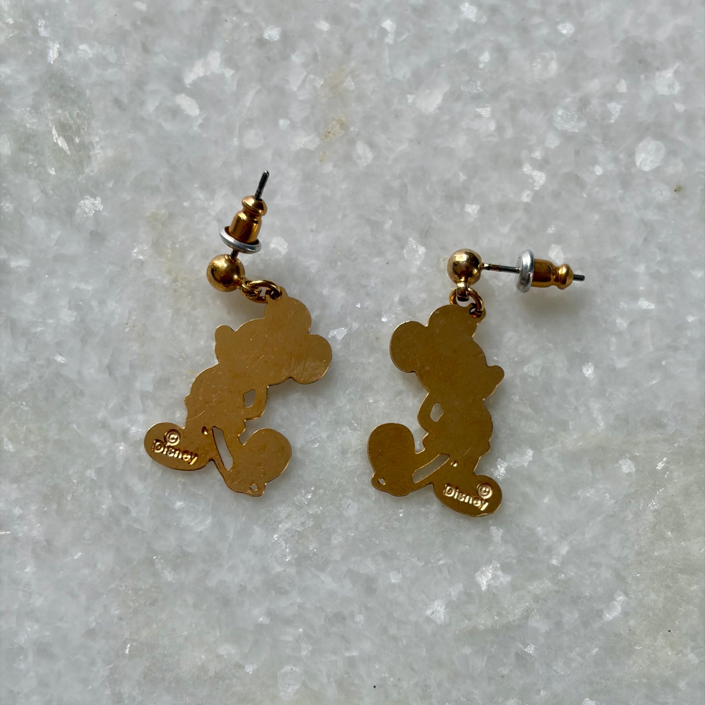 Vintage Disney Designs Gold Plated Mickey Mouse Earrings