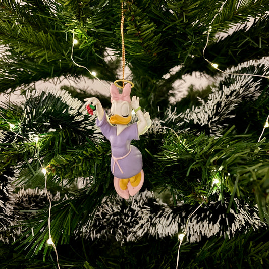 Angel Daisy Duck with Mistletoe Christmas Decoration