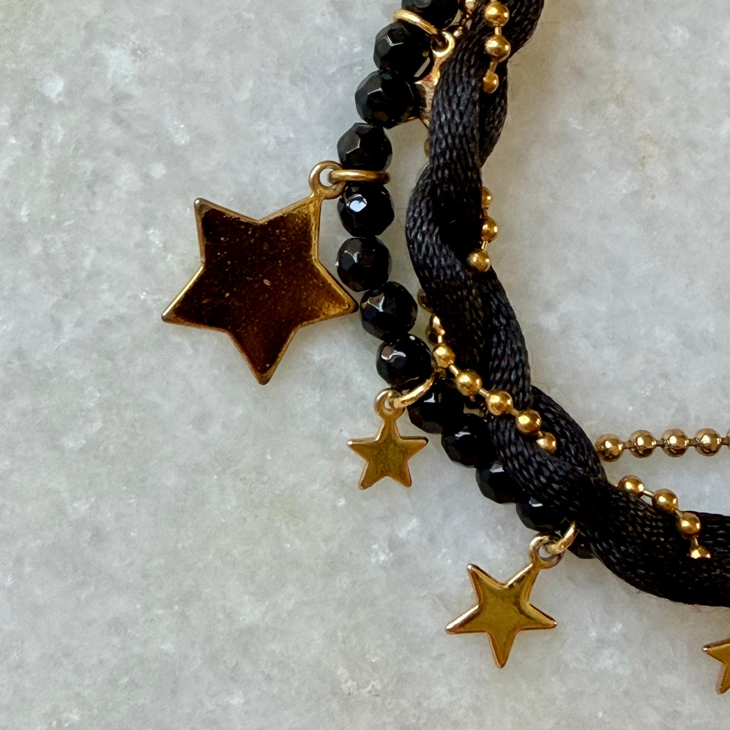 Disney Couture Black and Gold Tinkerbell Charm Bracelet