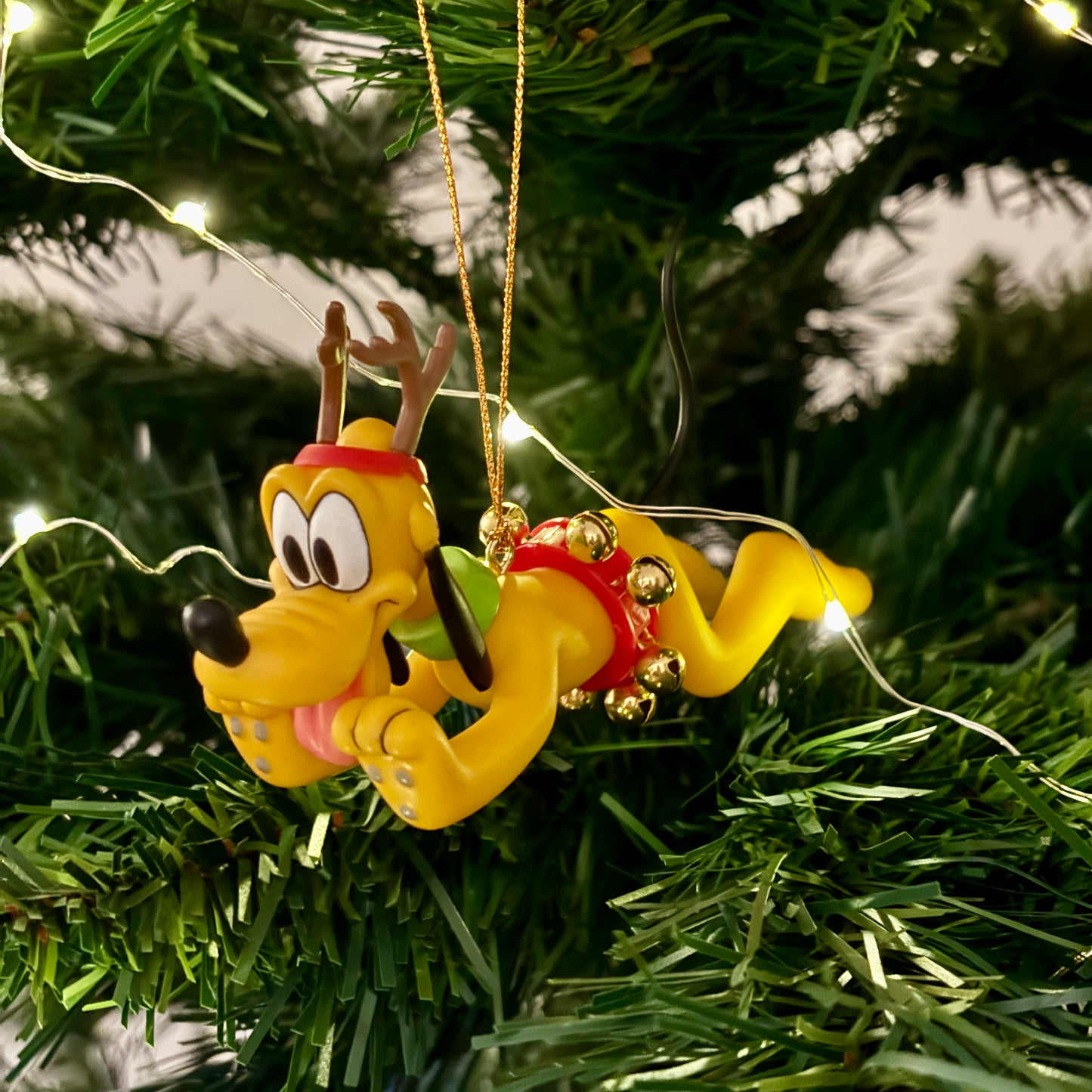 Pluto with Reindeer Antlers Christmas Decoration