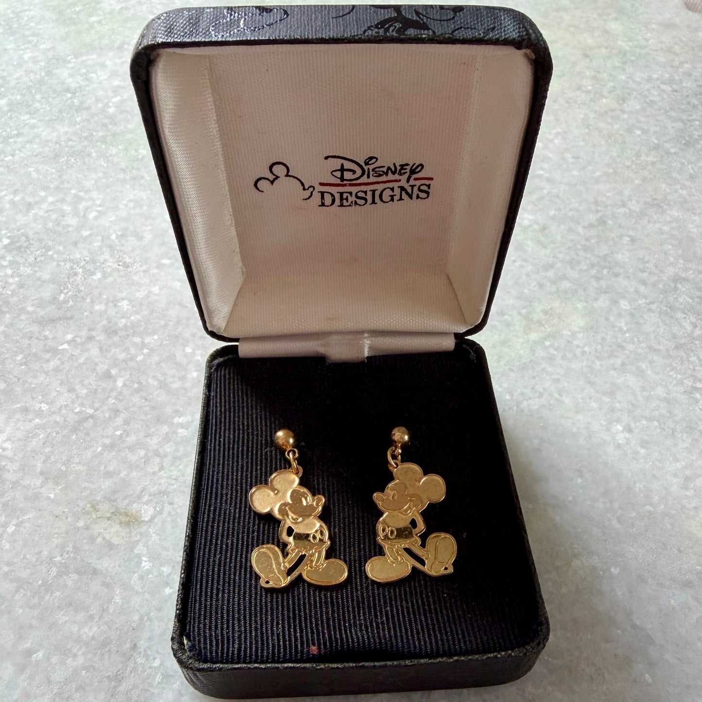 Vintage Disney Designs Gold Plated Mickey Mouse Earrings