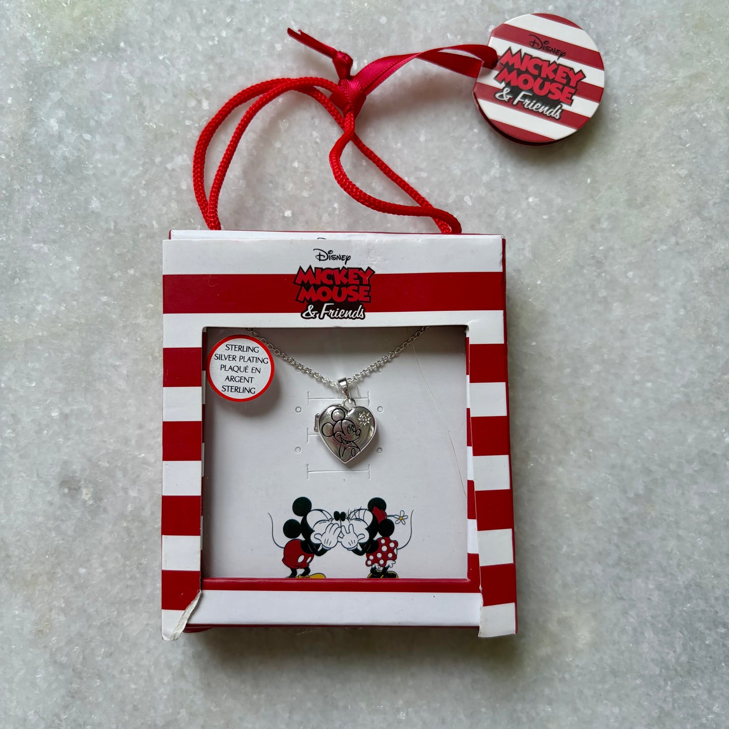 Mickey Mouse & Friends Silver Plated Heart Locket Necklace