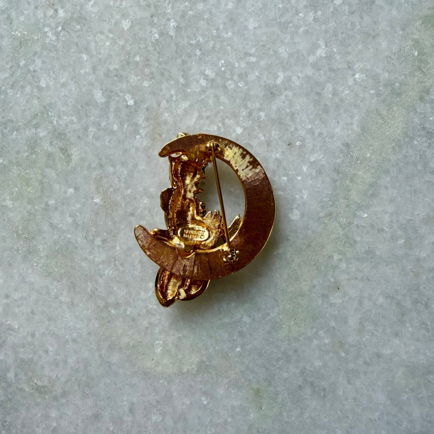 Napier x Disney Daisy Duck on the Moon Rhinestone Brooch