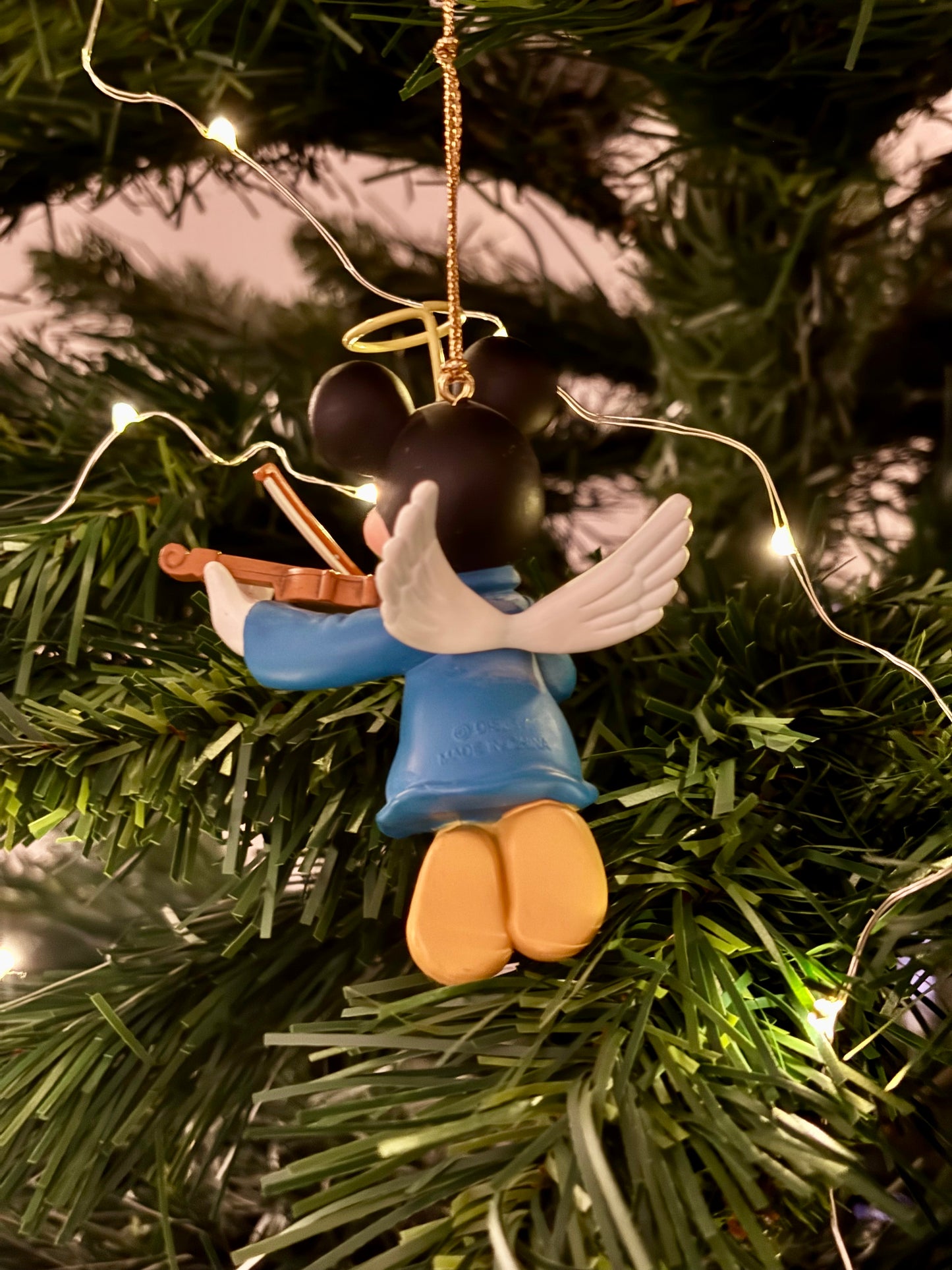Angel Mickey Mouse Playing Violin Christmas Decoration