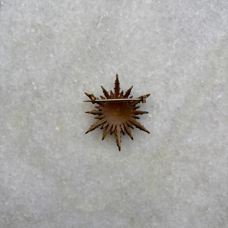 Early Victorian Sparkling Star Paste Stone Brooch