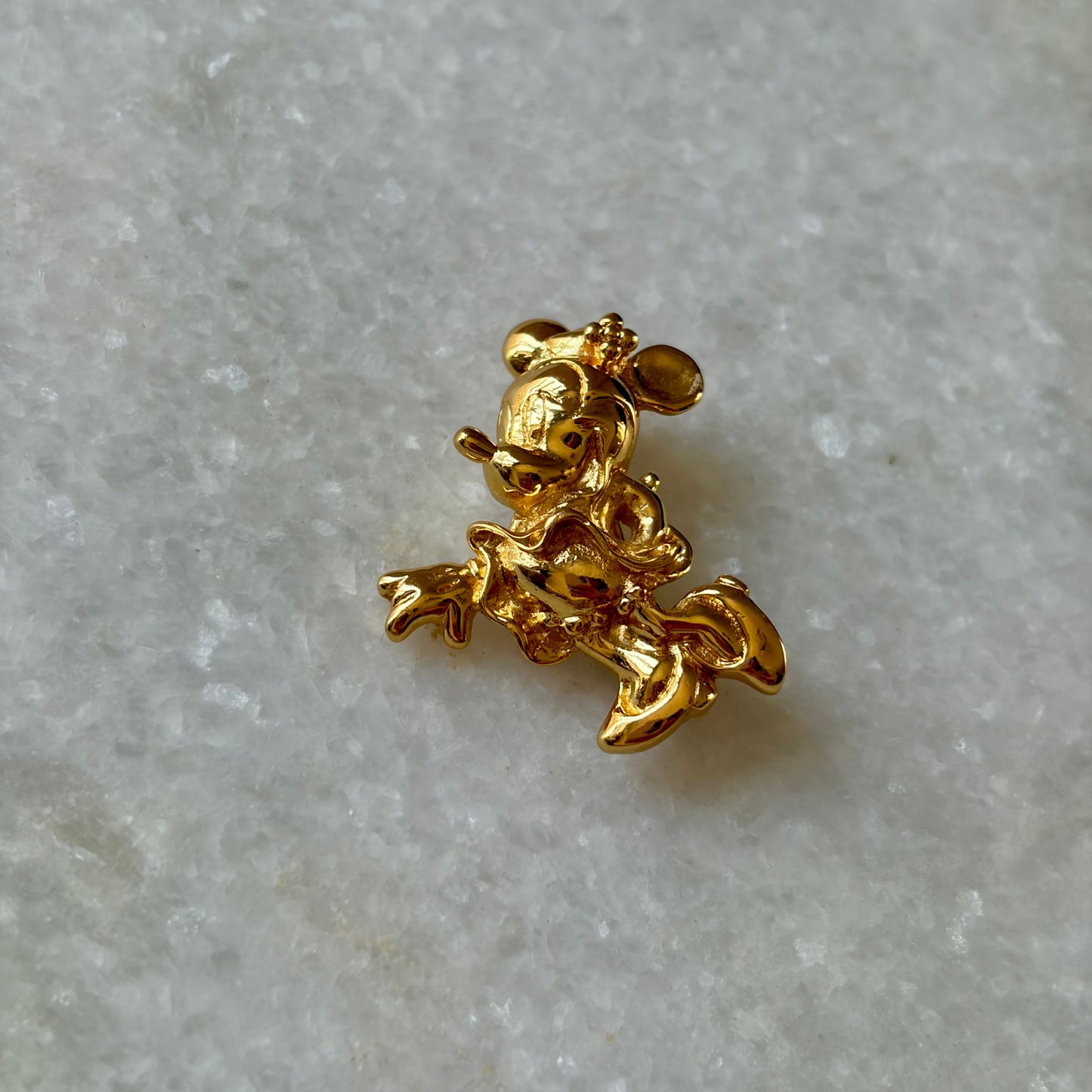 Vintage Minnie Mouse Gold Plated Small Brooch