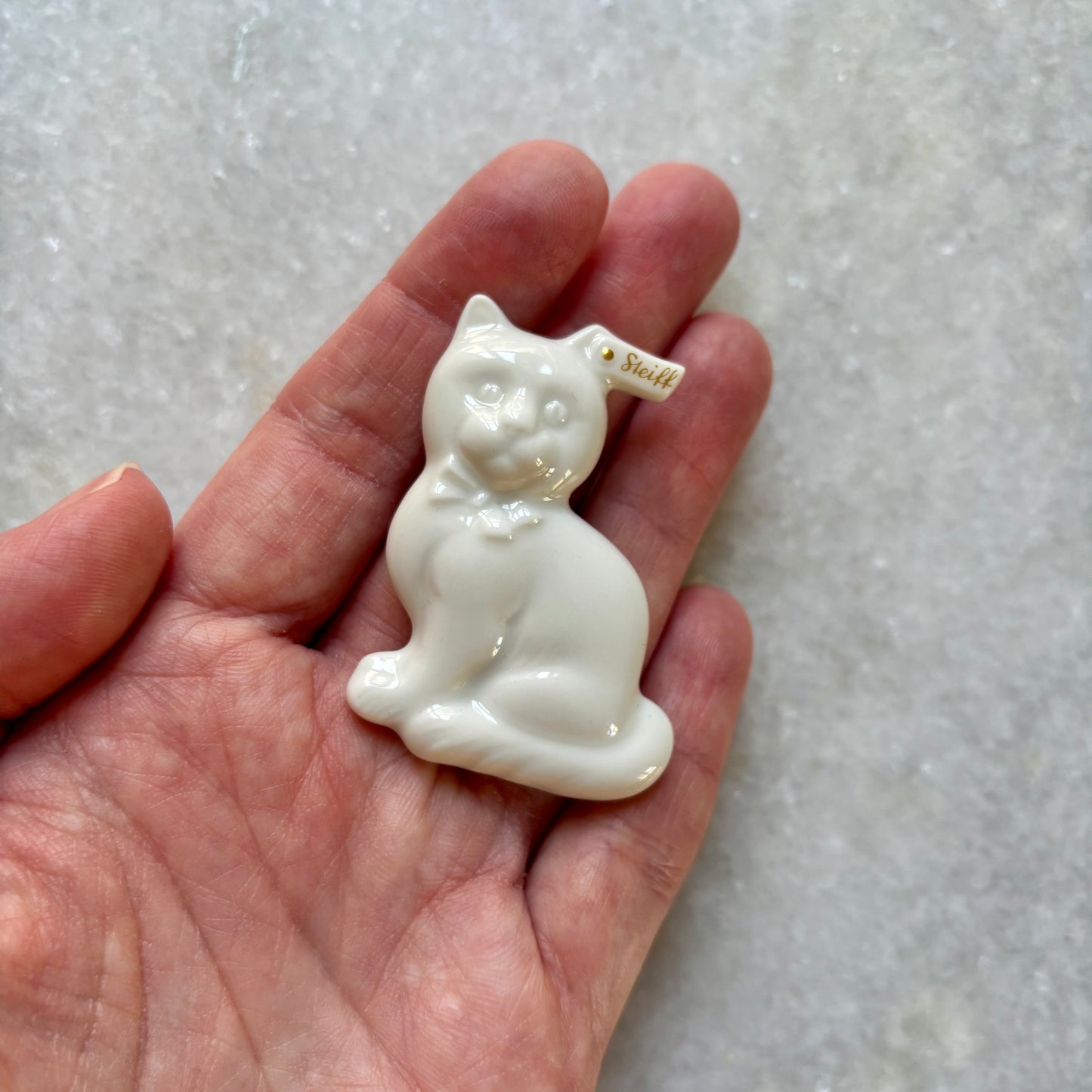 Rare Steiff Boutique China Cat Brooch in Giftbox Made in Germany