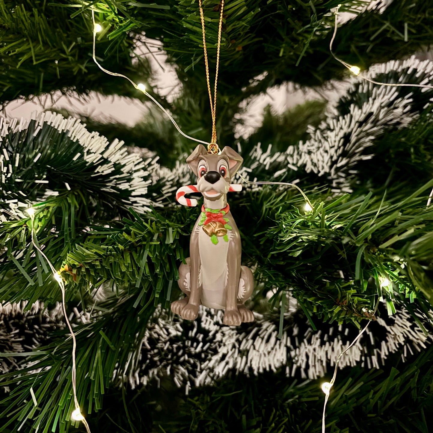 Tramp with Candy Cane Christmas Decoration