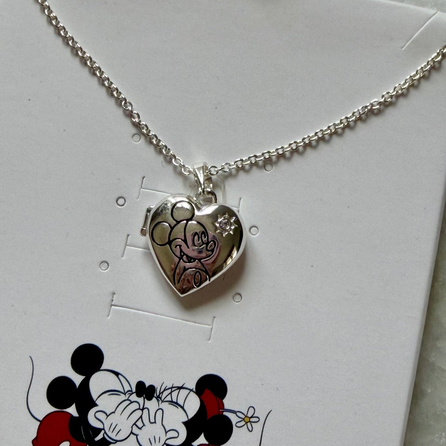 Mickey Mouse & Friends Silver Plated Heart Locket Necklace