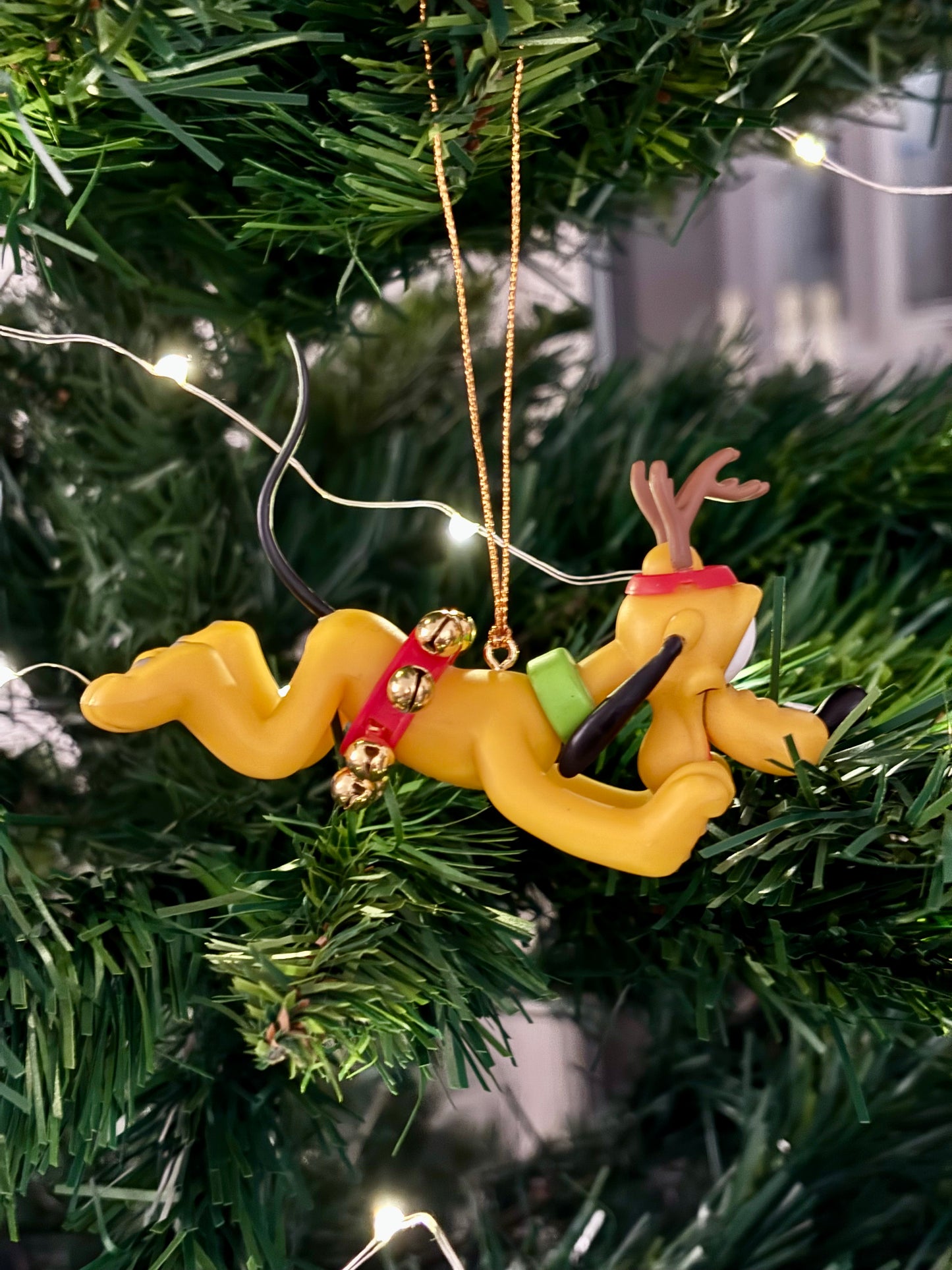 Pluto with Reindeer Antlers Christmas Decoration