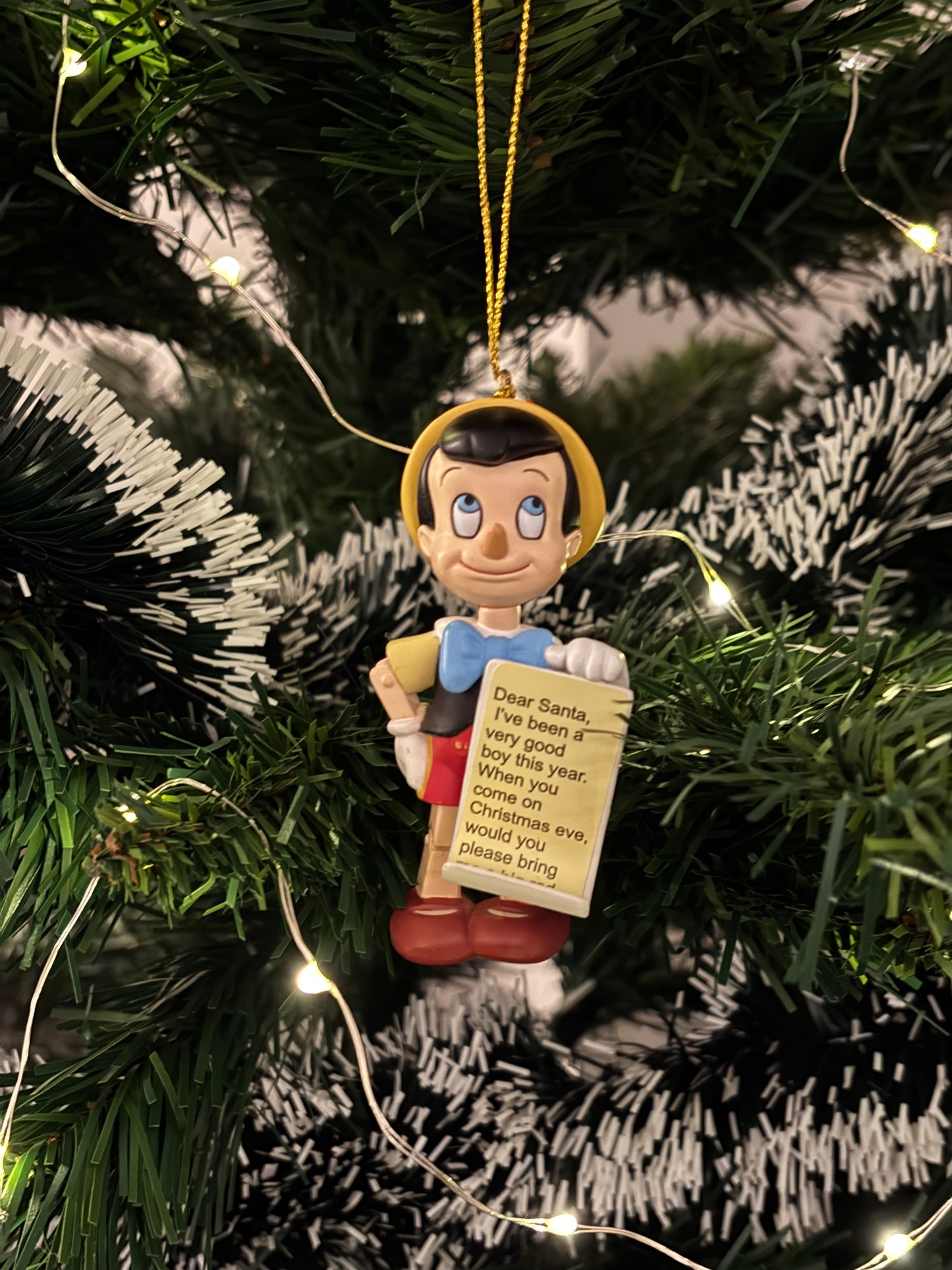 Pinocchio with Letter Christmas Decoration