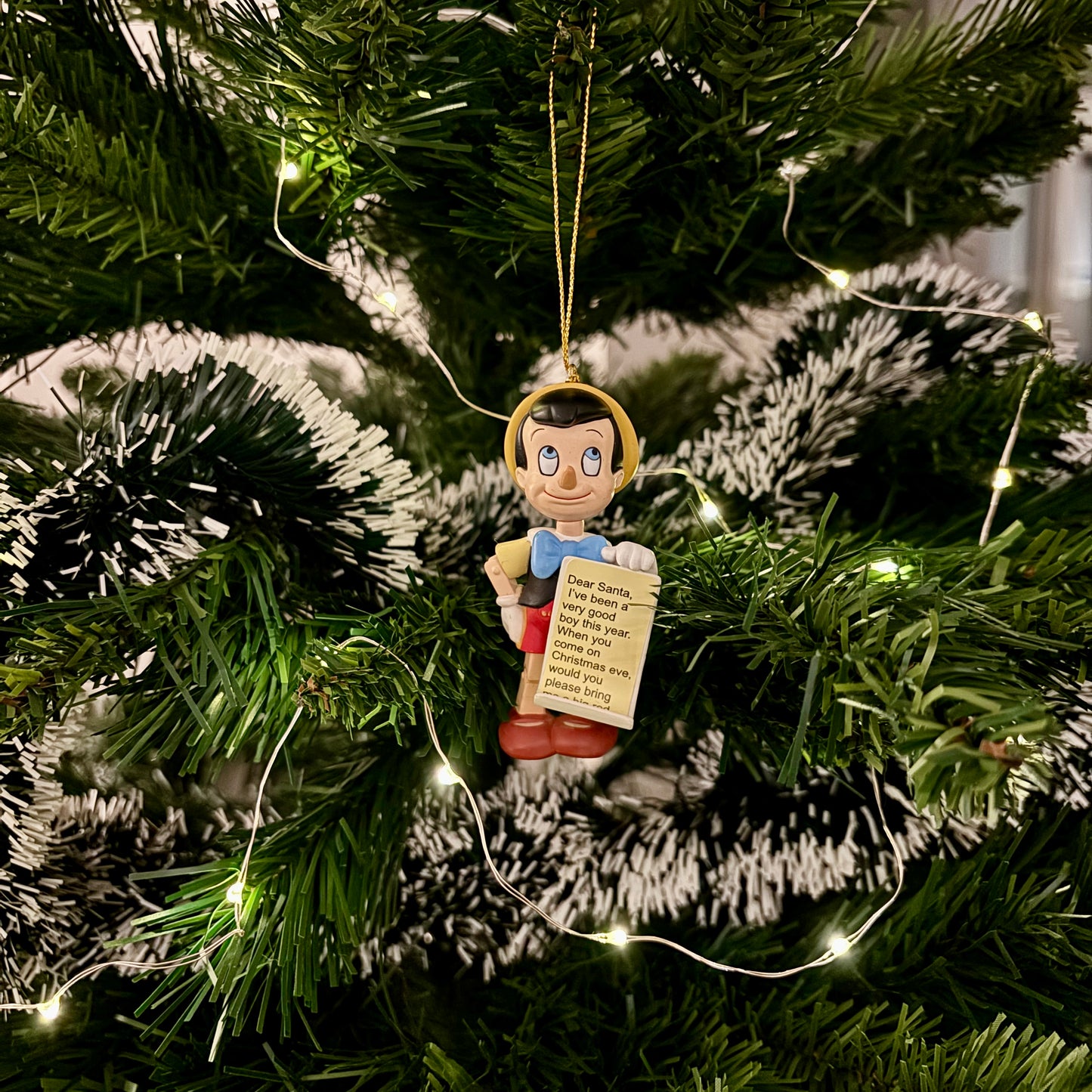 Pinocchio with Letter Christmas Decoration