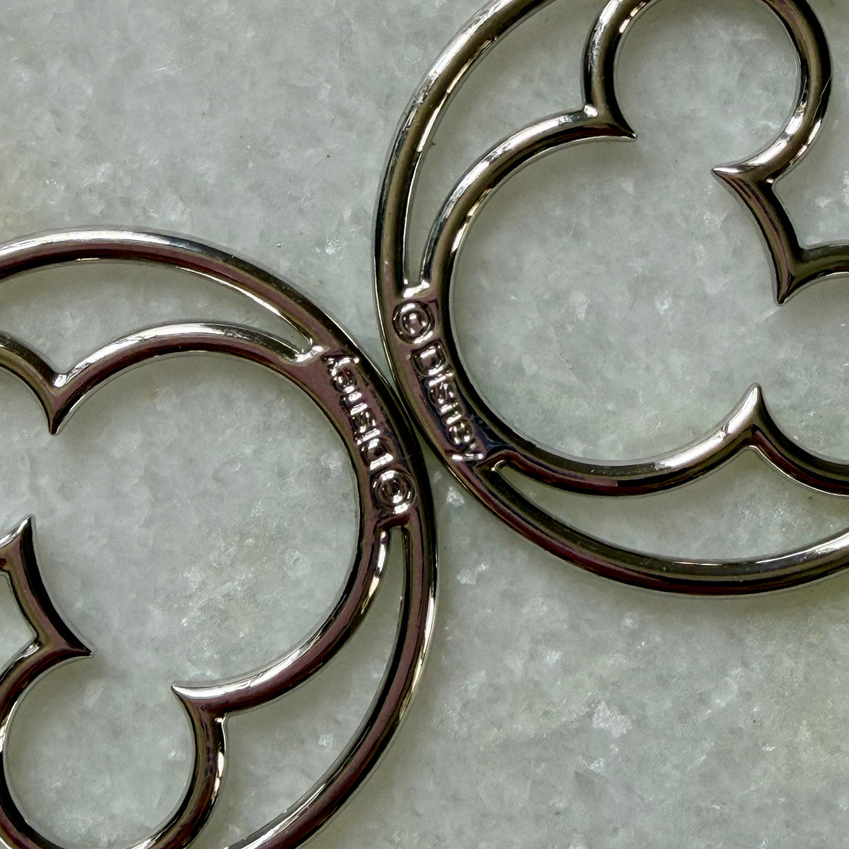 Silver Tone Mickey Mouse Silhouette Earrings