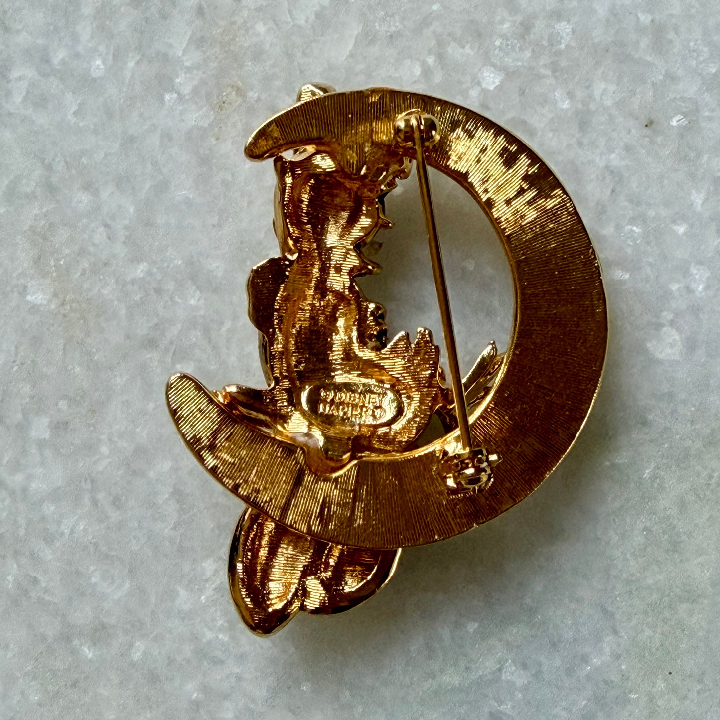 Napier x Disney Daisy Duck on the Moon Rhinestone Brooch