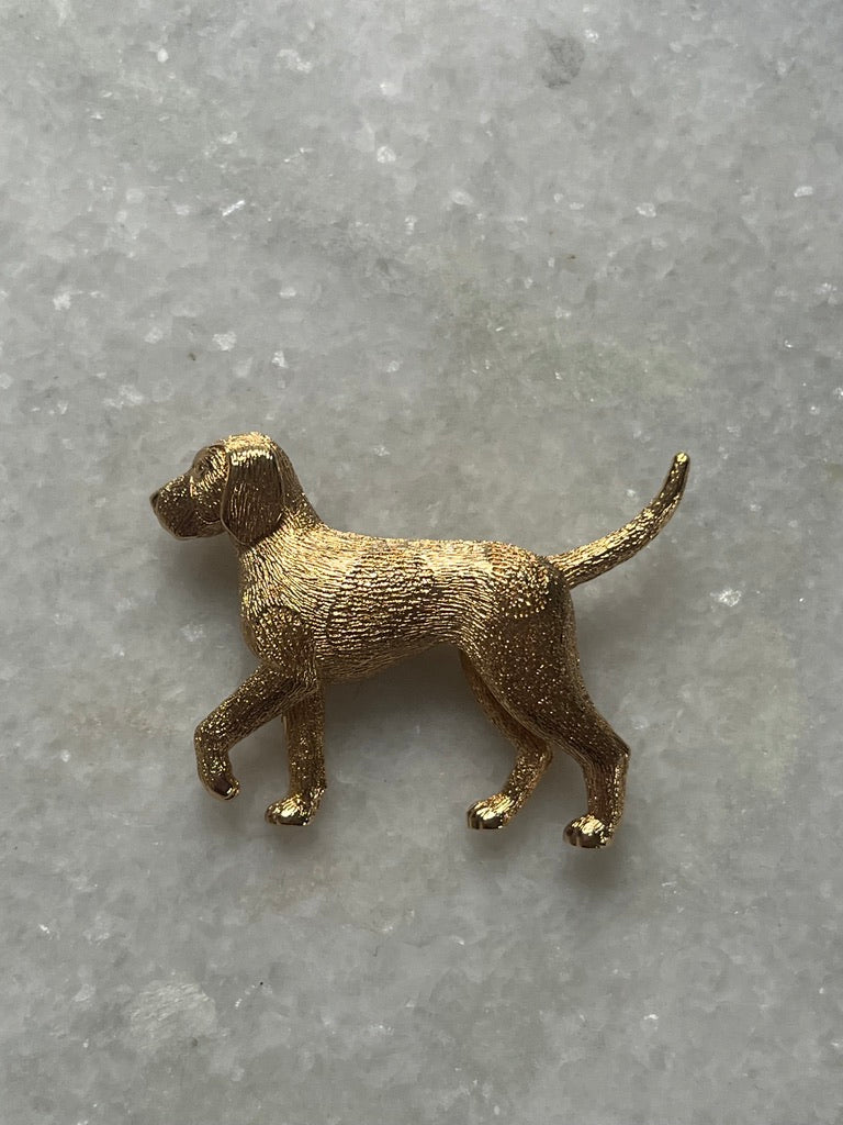 Burberry Gold Plated Labrador Dog Brooch