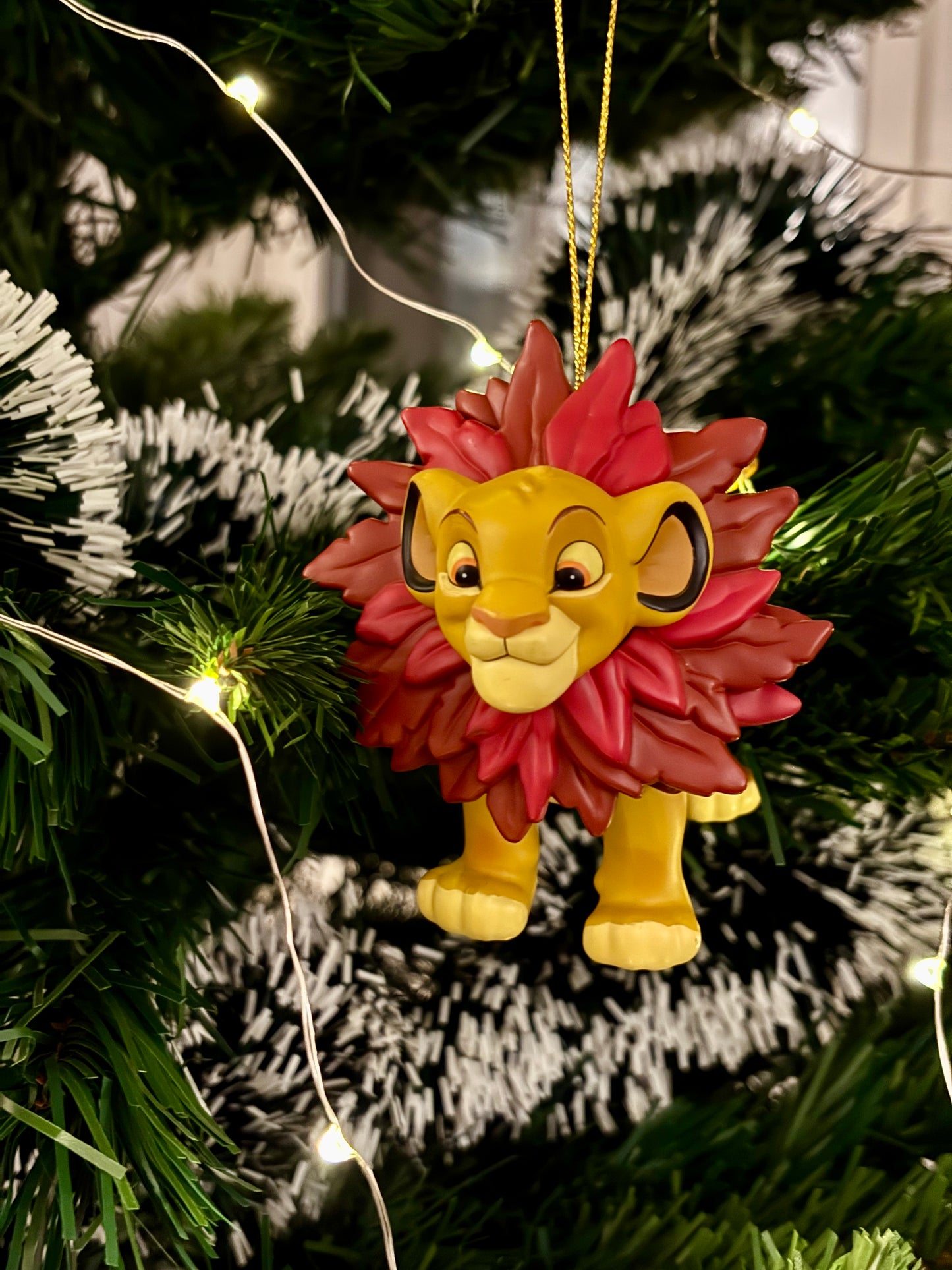 Simba with Red Leaf Mane Christmas Decoration