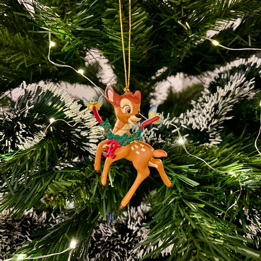 Bambi with Bluebird Garland Christmas Decoration