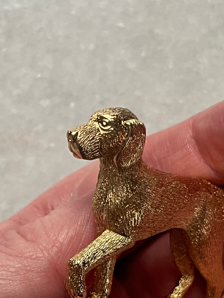 Burberry Gold Plated Labrador Dog Brooch