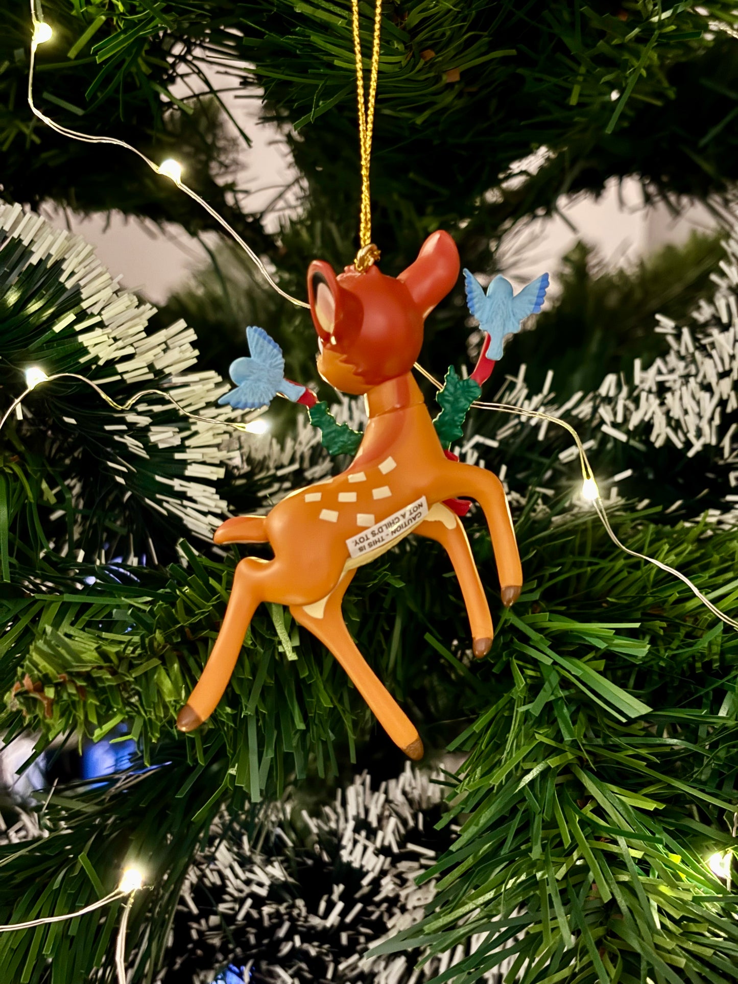 Bambi with Bluebird Garland Christmas Decoration