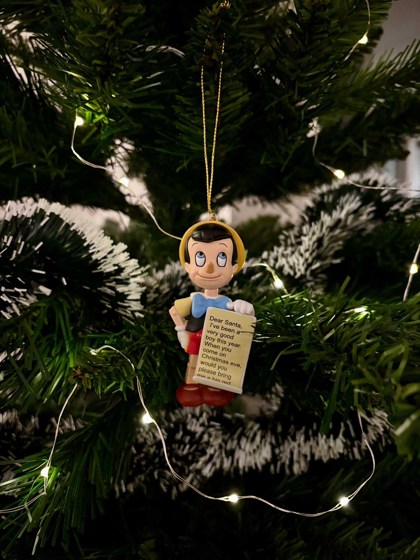 Pinocchio with Letter Christmas Decoration