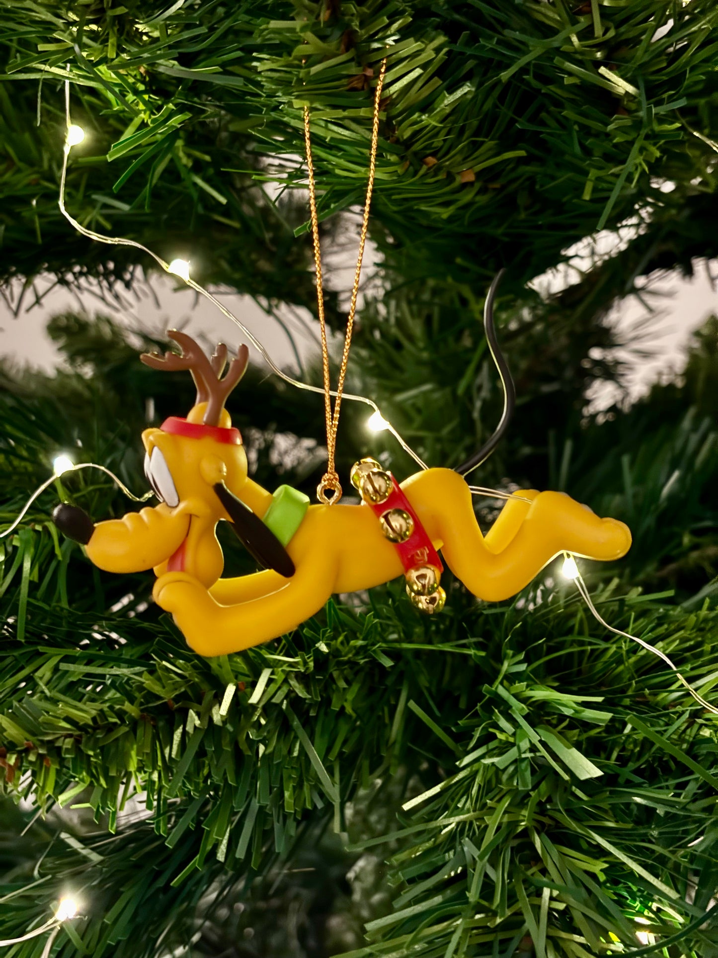 Pluto with Reindeer Antlers Christmas Decoration