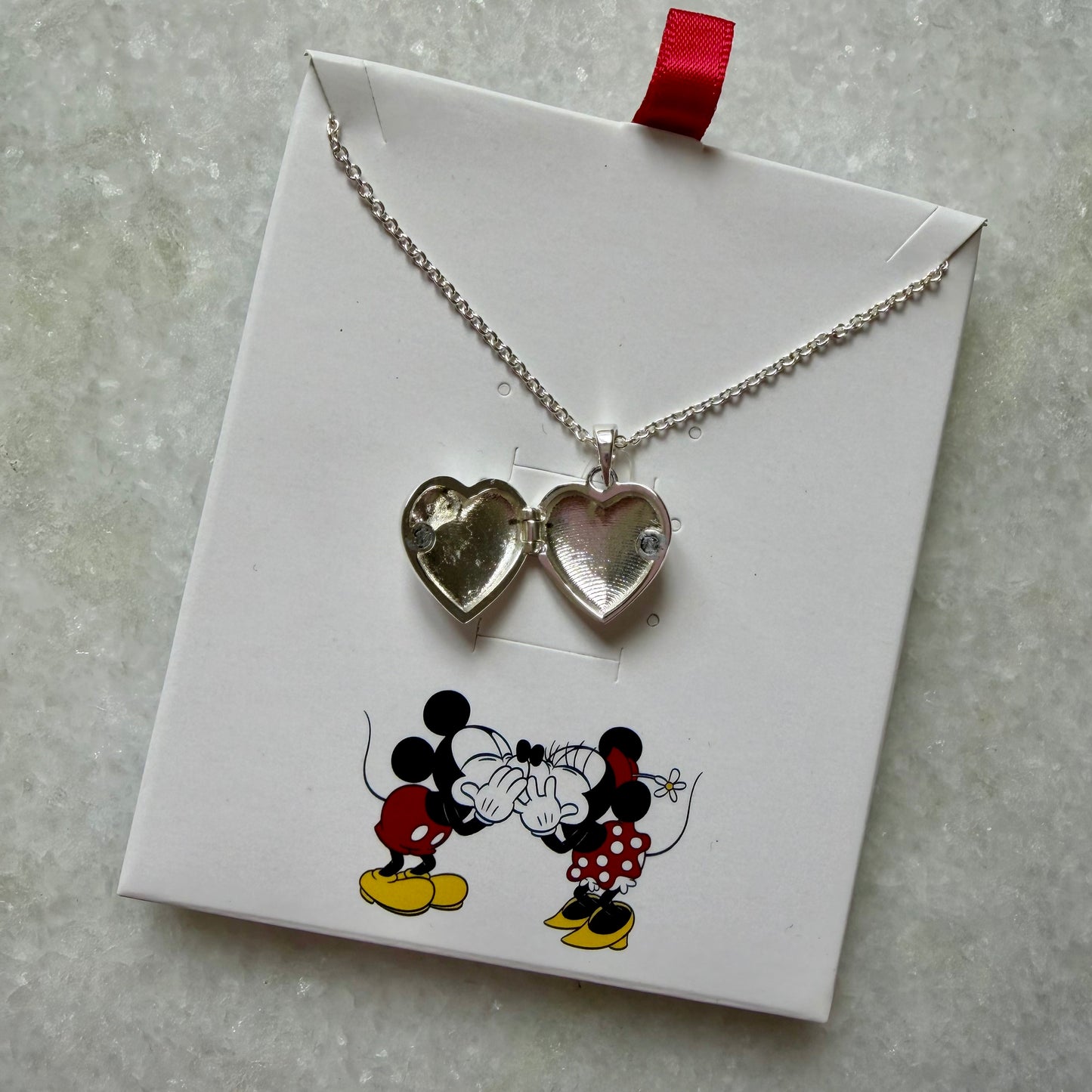 Mickey Mouse & Friends Silver Plated Heart Locket Necklace