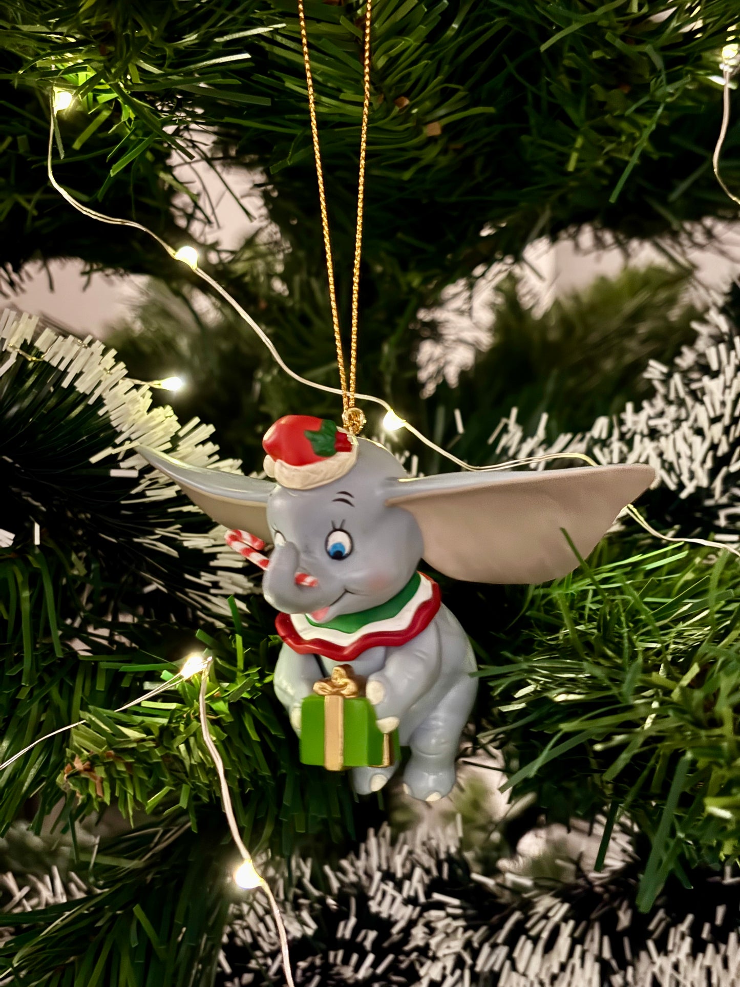 Dumbo with Candy Cane and Present Christmas Decoration