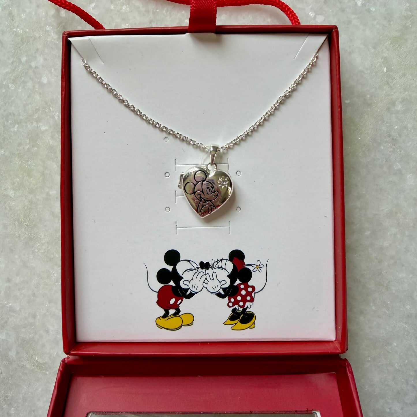 Mickey Mouse & Friends Silver Plated Heart Locket Necklace