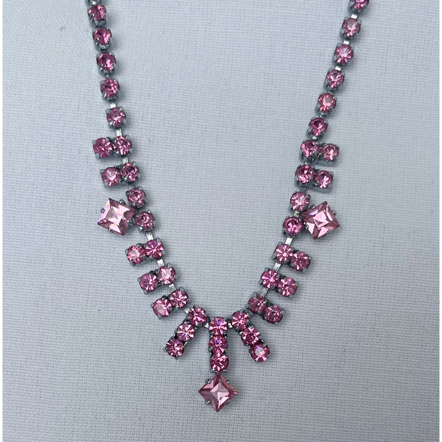 Pretty Pink Rhinestone Necklace