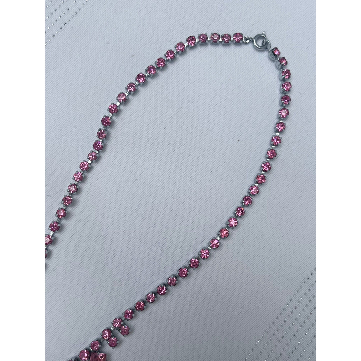 Pretty Pink Rhinestone Necklace